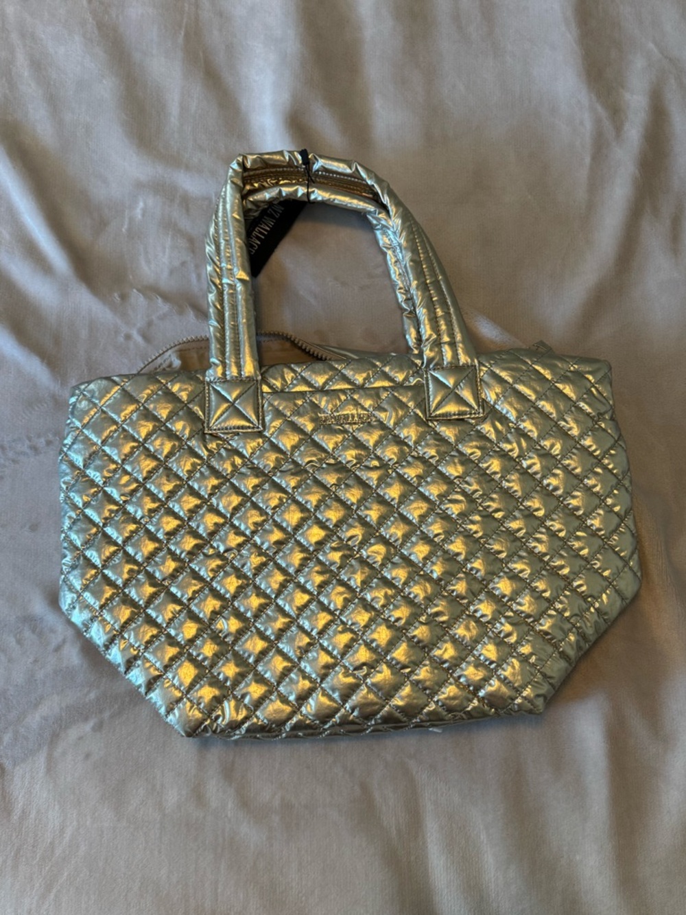 NWT Limited Edition MZ Wallace Quilted Tote Bag, Platinum - Picture 2 of 10
